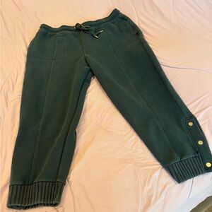 Anthropologie Teal Joggers with Button Accents